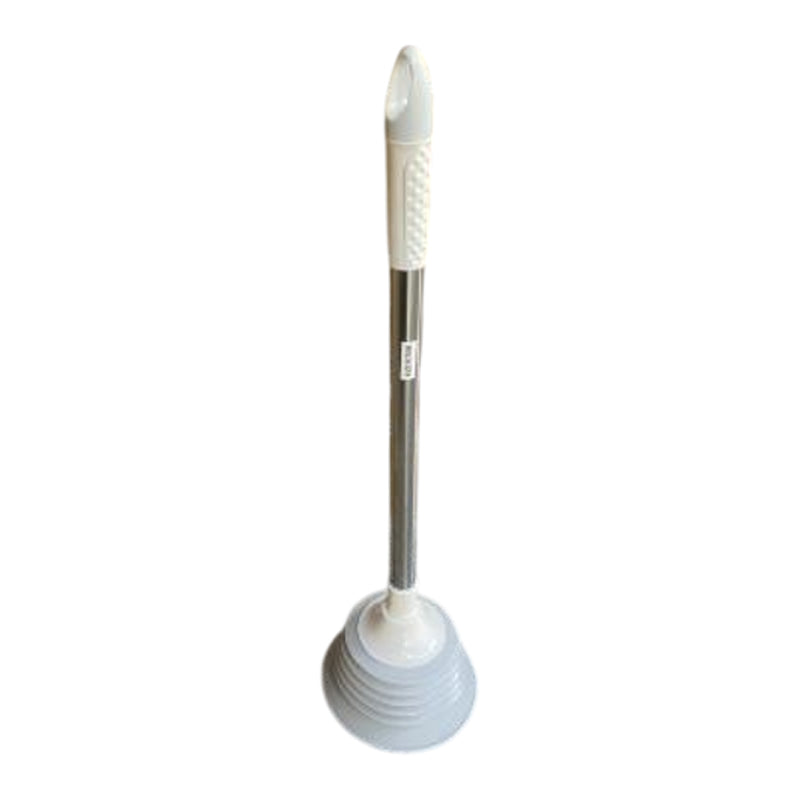 Toilet Drain Sink Plunger-Steel Handle-Grey