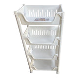 4 Tier  Plastic Kitchen Storage Rack-83X42X26Cm-White