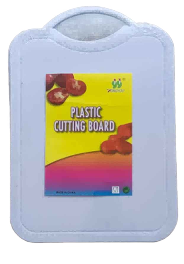 Plastic Cutting Board With Handle Round-White