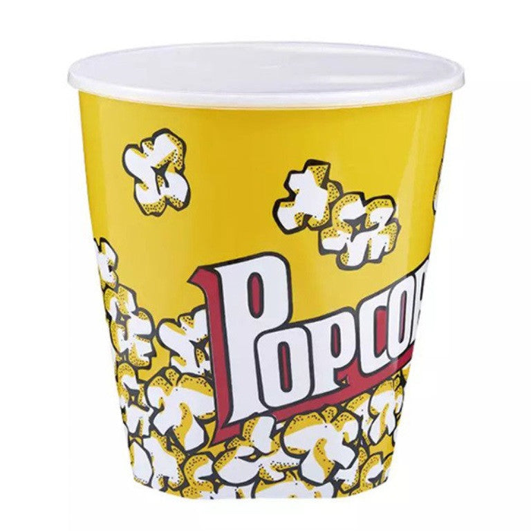 Popcorn Bucket With Lid - Yellow Color