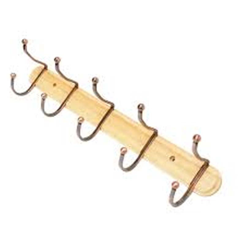 Wall Hanger 6 Copper Hooks Assorted