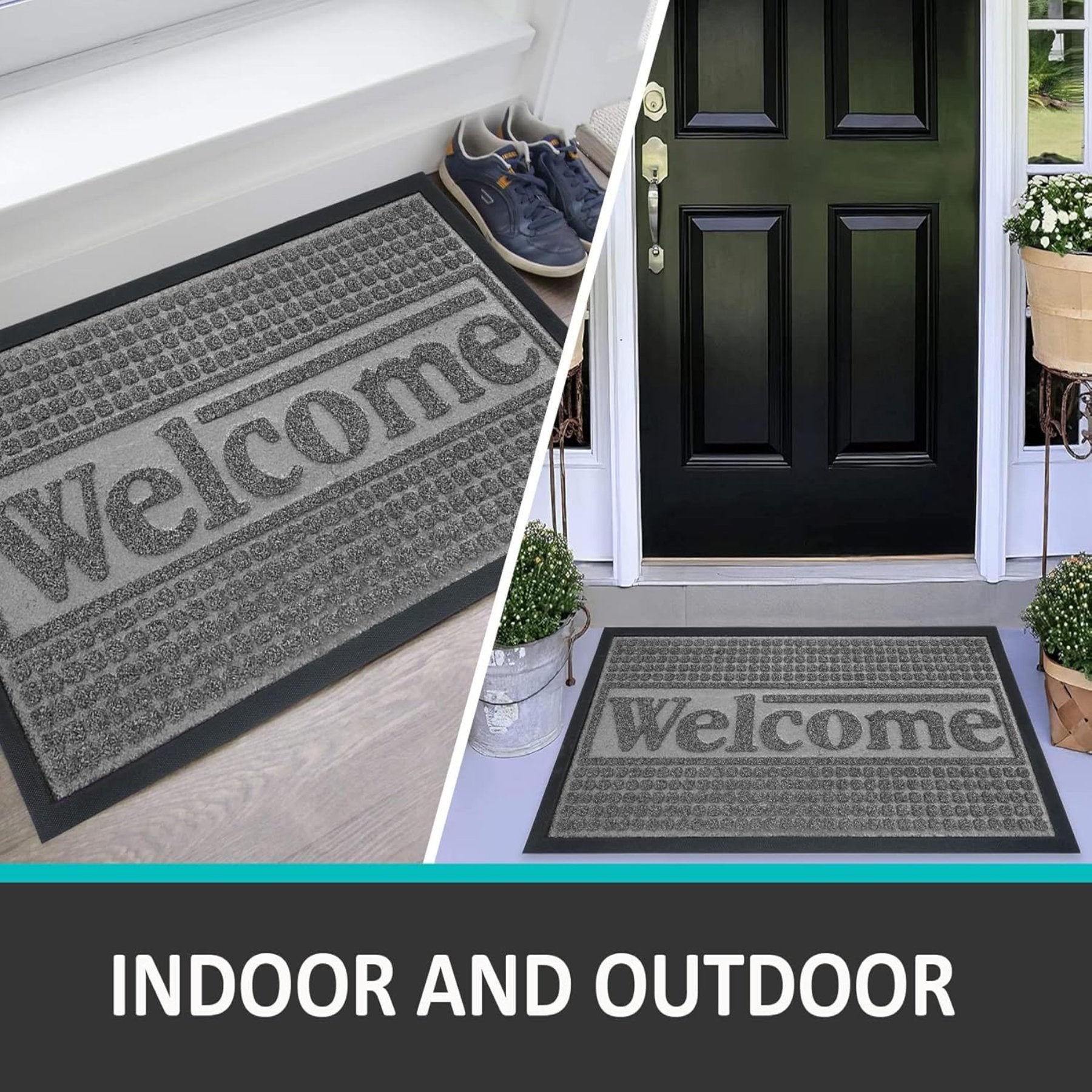 Square welcome mat - Grey 80x120cm