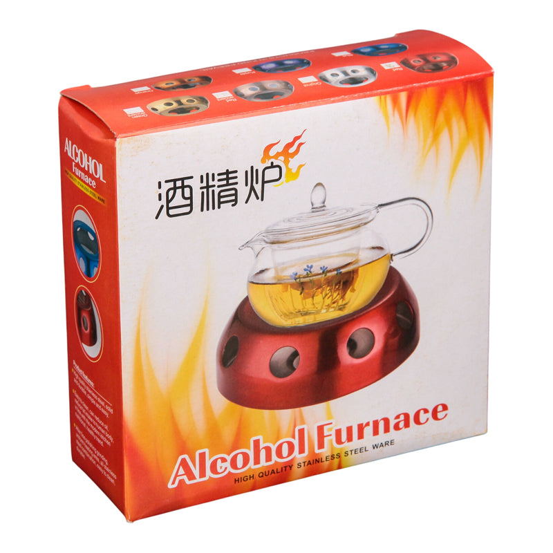 Tea Light Steel Stove – 13.5 Cm - Red