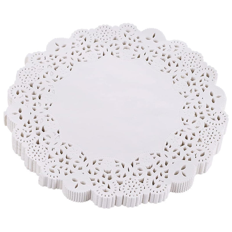 20 Pieces Paper Doilies Round Shape 14Cm-White