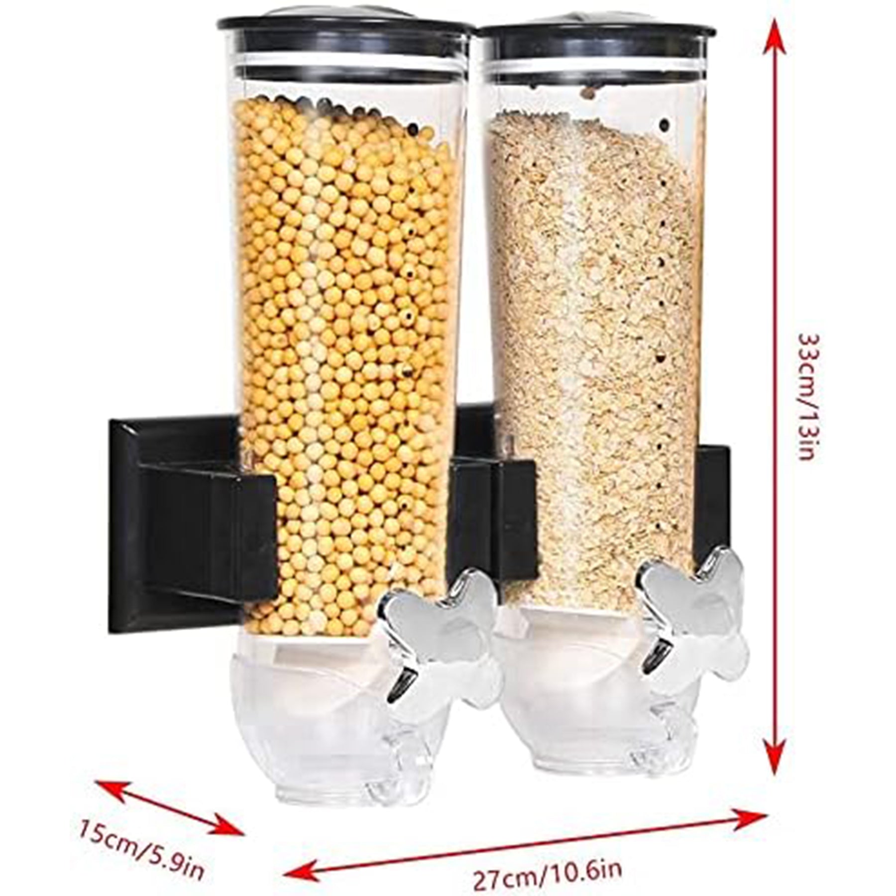 Double Cereal Dispenser - Silver