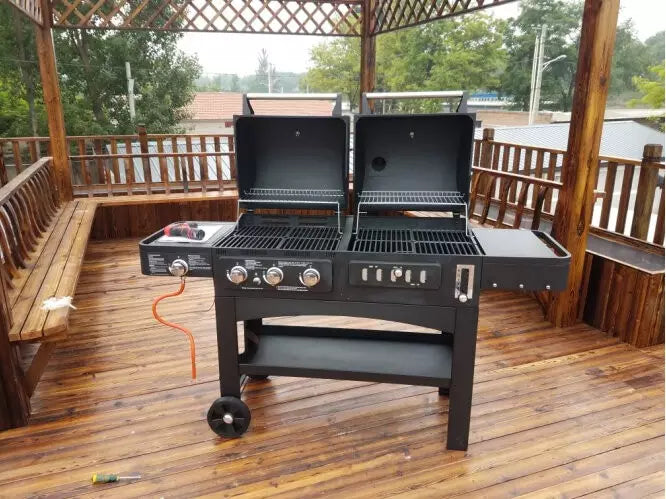 Gas & charcoal grill - Black Color