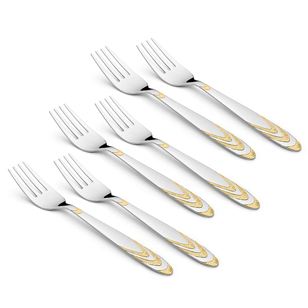 Dinner Forks 6 PCS Set- Silver & Gold