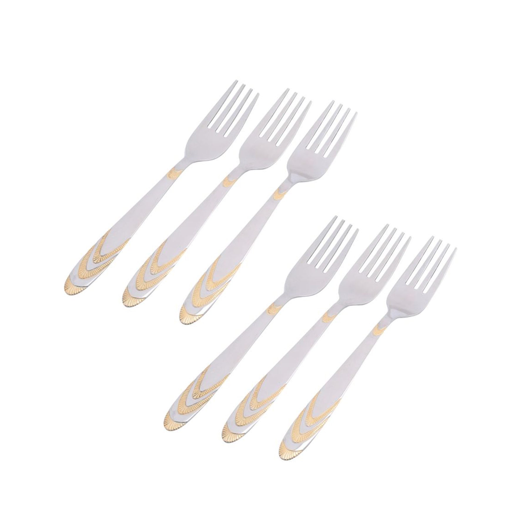 Cake Forks 6 PCS Set- Silver & Gold