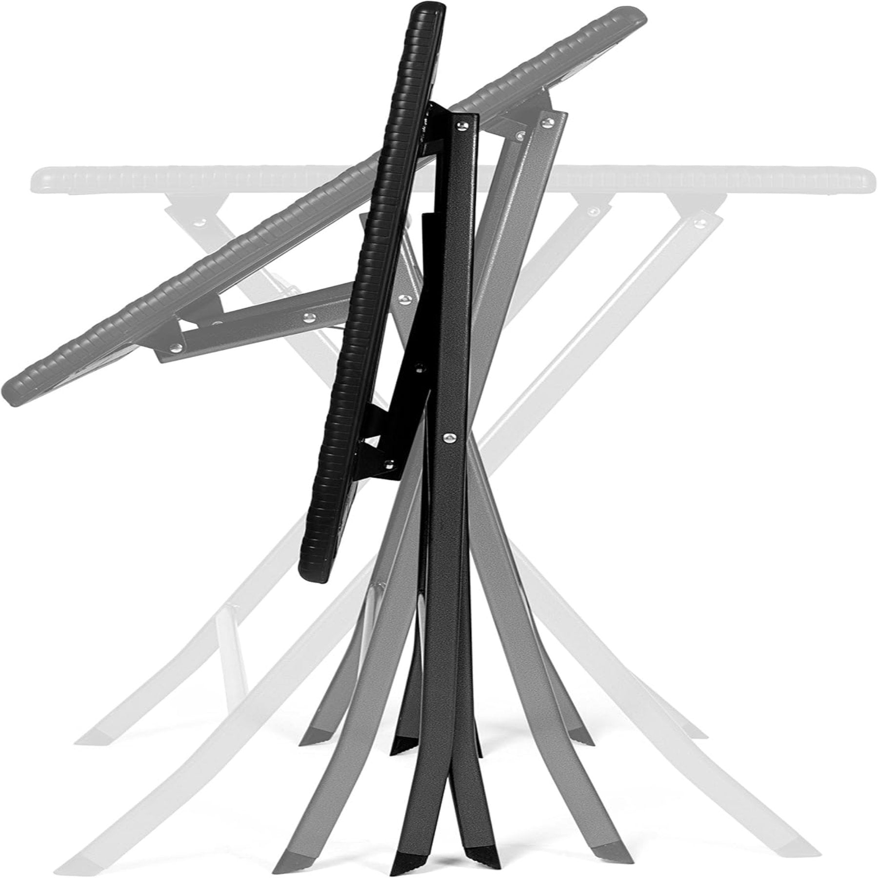 Folding Square Rattan Table - Black