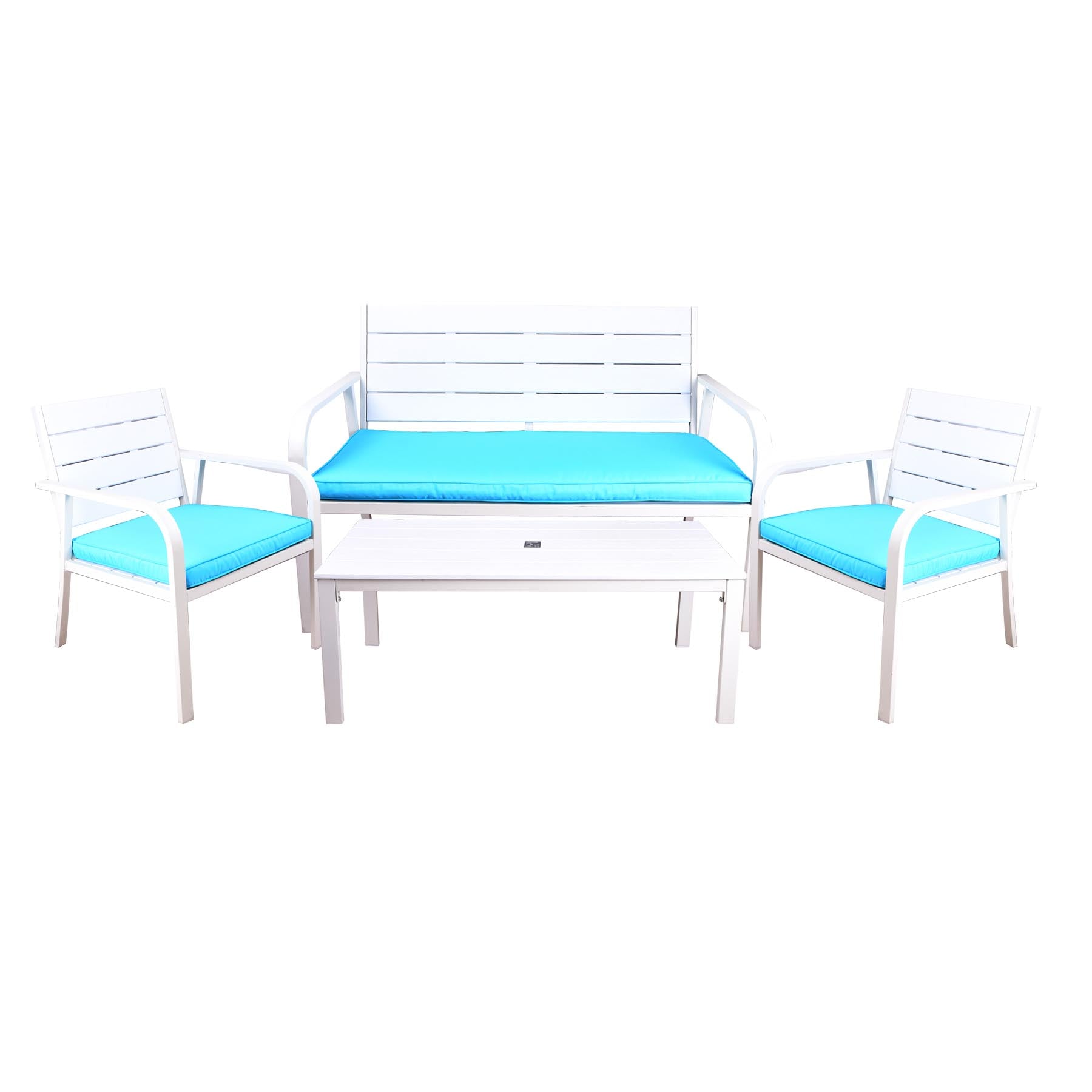 Garden furniture 4 pieces set - Blue & White color
