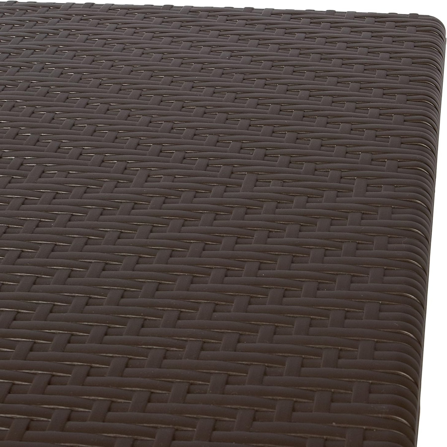 Folding Square Rattan Table - Brown