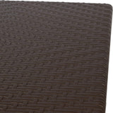 Folding Square Rattan Table - Brown
