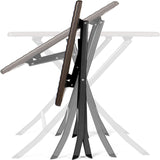 Folding Square Rattan Table - Brown