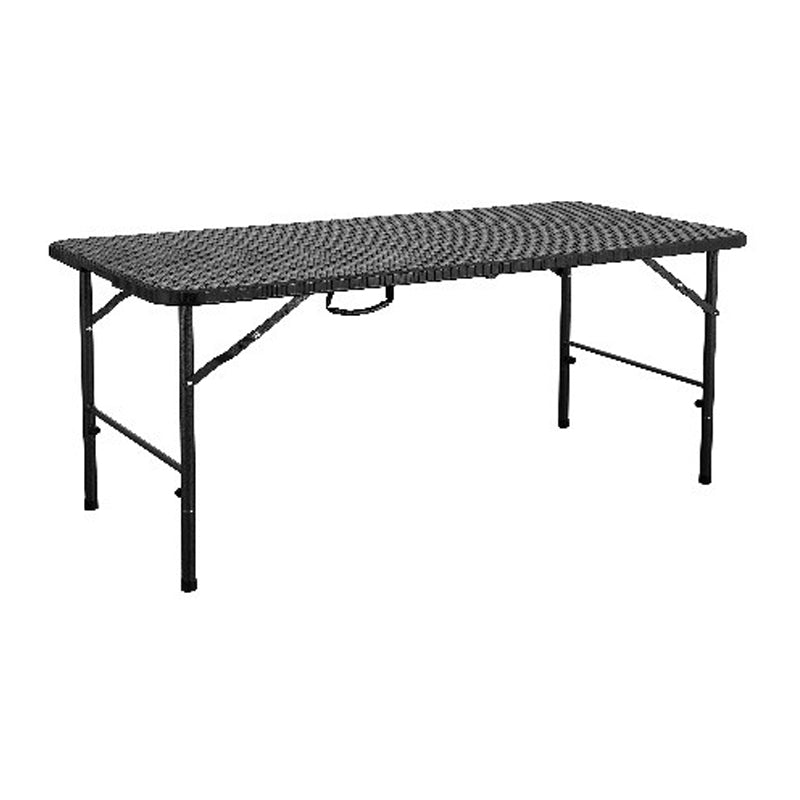 Folding Table -Rattan Design- 120X60X74Cm - Brown