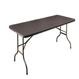 Folding Table Wooden Slats Design Black 152X74.5X72Cm-Black