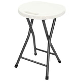 Blow Mold Foldable Stool-White 33X29.5X46Cm