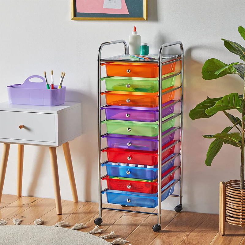 10-tier multicolor Storage trolley