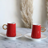 Coffee Set- White & Red
