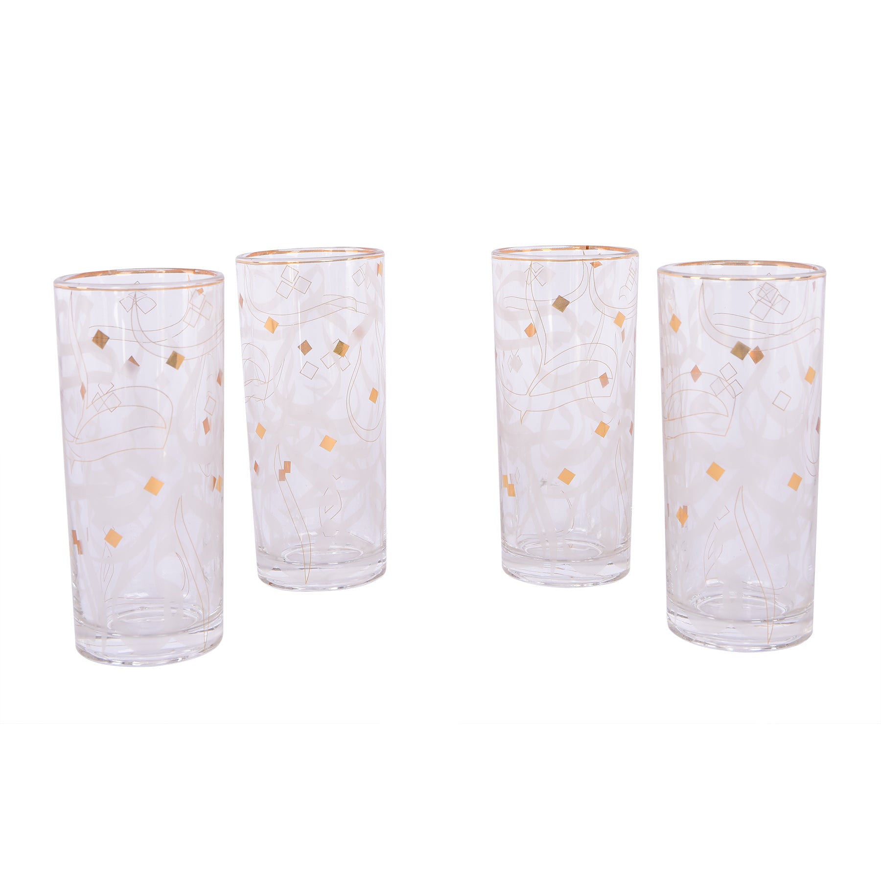 Glass cups set - white
