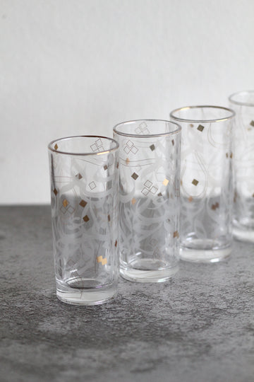 Glass cups set - white