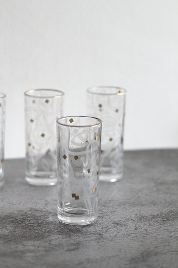 Glass cups set - white