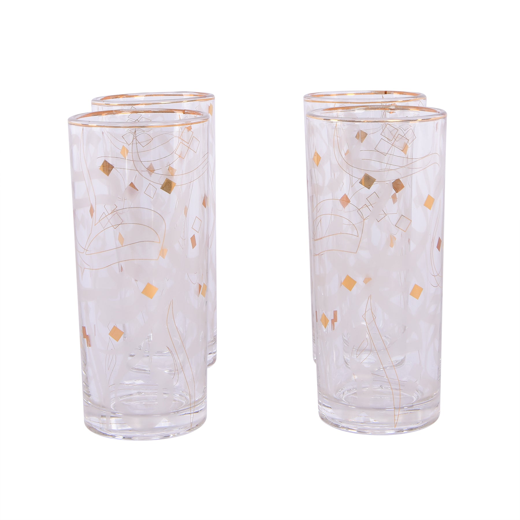 Glass cups set - white