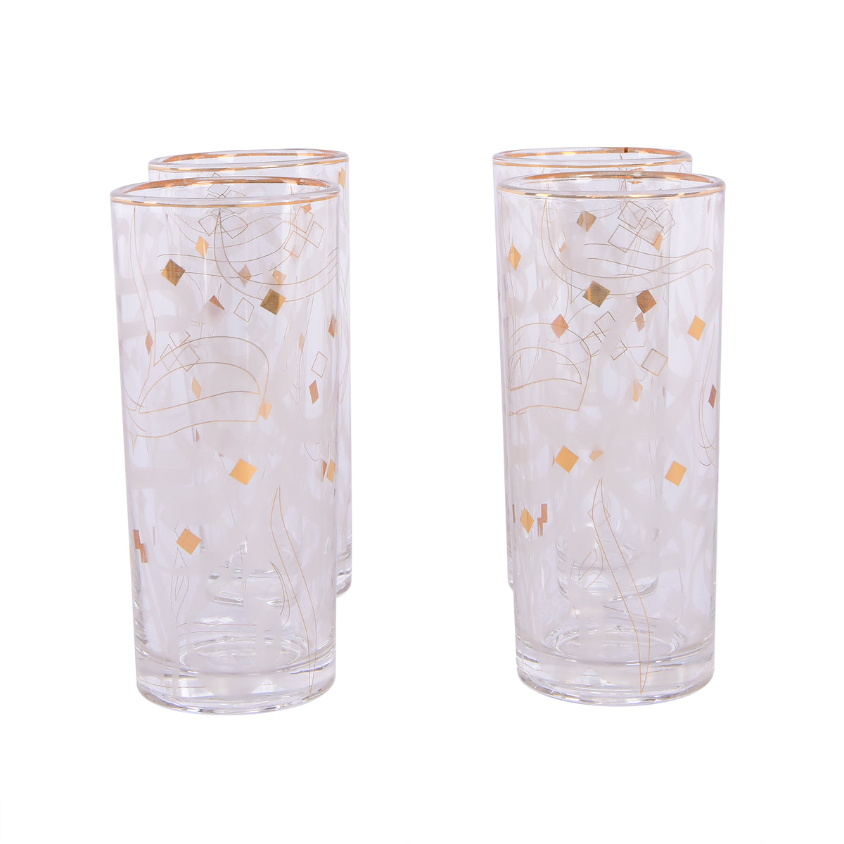 Glass cups set - white