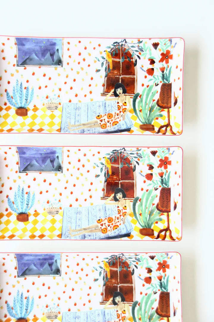 Rectangular Cake Dish 4 pcs - Multi Color
