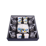 Tea & Coffee Set 18 Pcs - Blue & Yellow Color