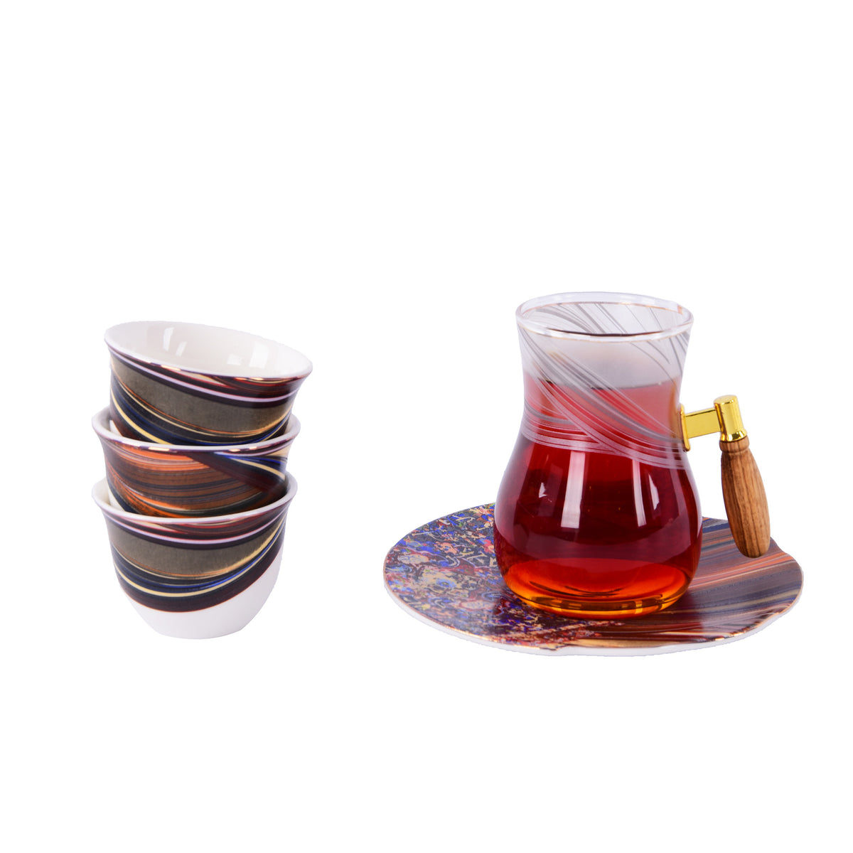 Tea & Coffee Set 18 Pcs - Multi - Color