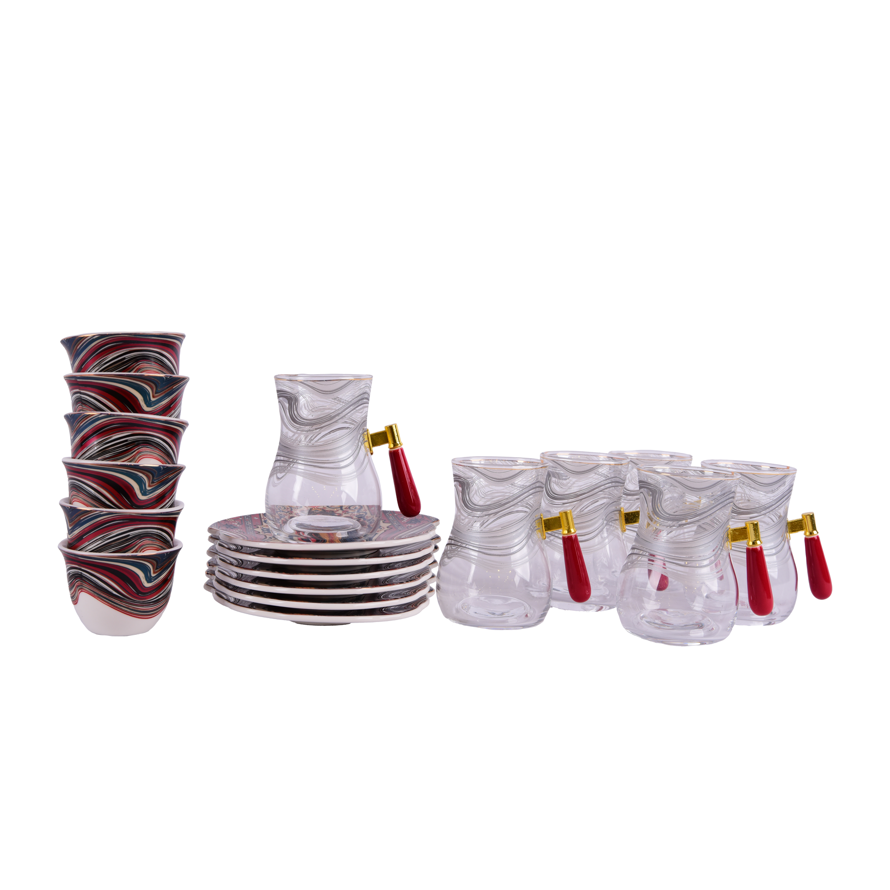 Tea & Coffee Set - Multi- Colorw