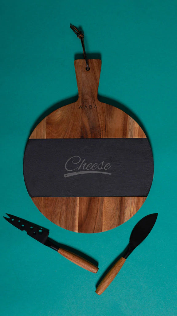 Cheese Knife Set 2 PCS W/ Wooden Cutting Board