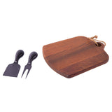 2-Piece Cheese Knife Set With Wooden Board