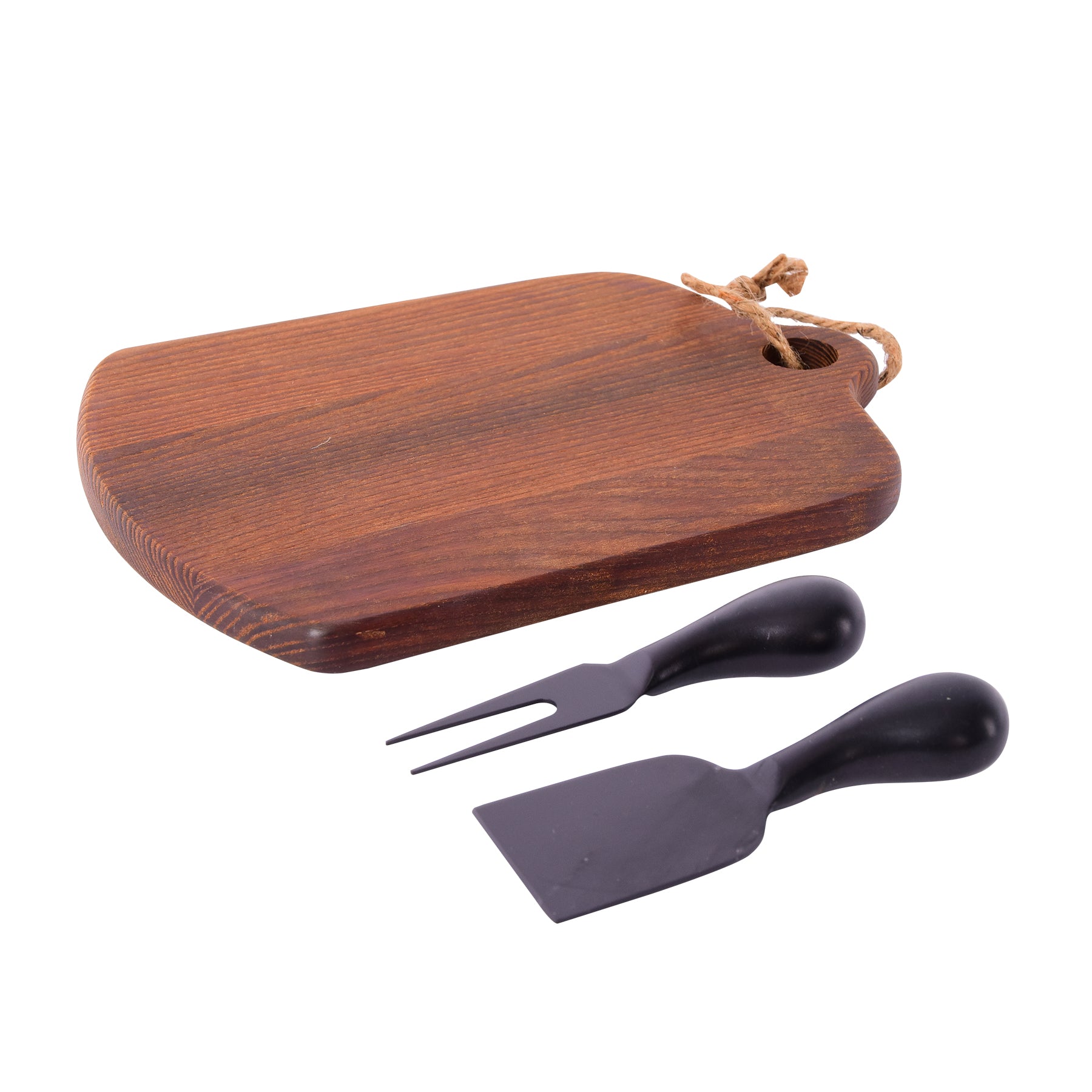 2-Piece Cheese Knife Set With Wooden Board