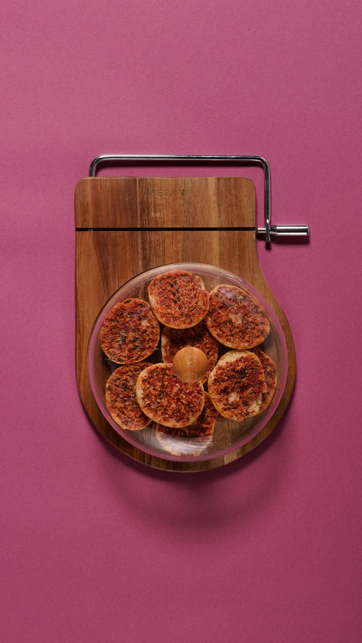 Wood cheese serving set