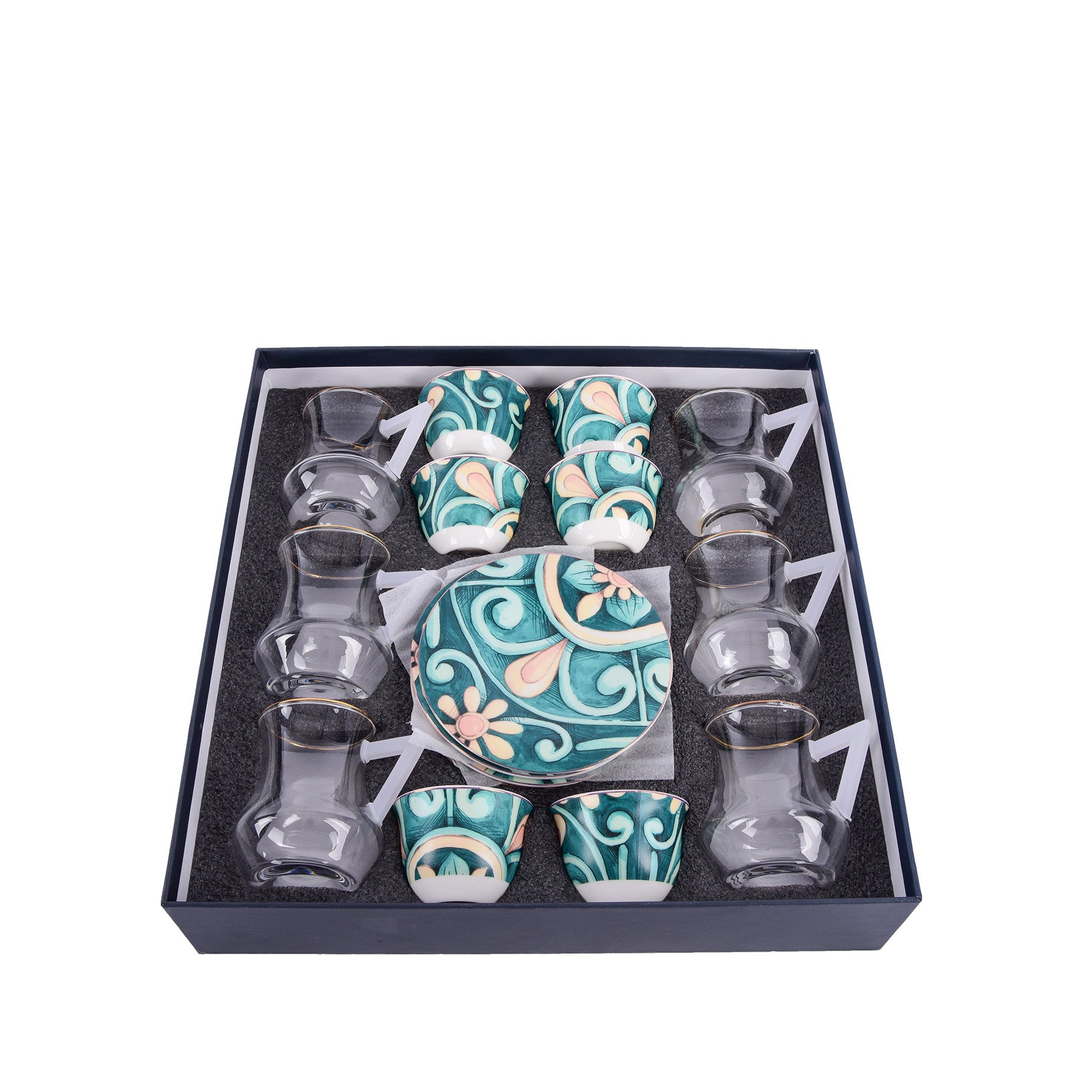 Tea & Coffee Set 18 Pcs - Green Color