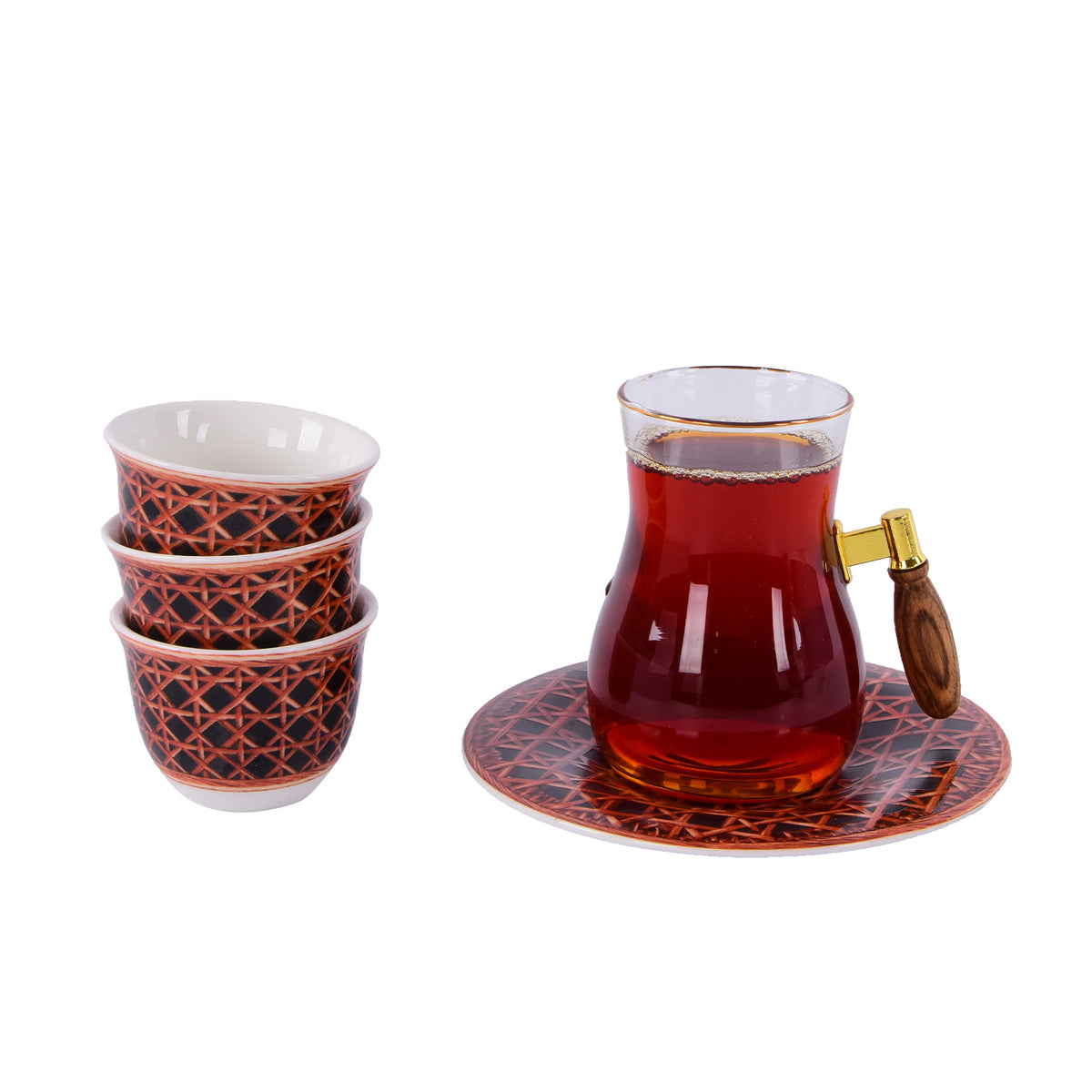 Tea & Coffee Set 18 Pcs - Black Color