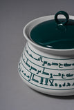 Ceramic pot With Cover - Green Color