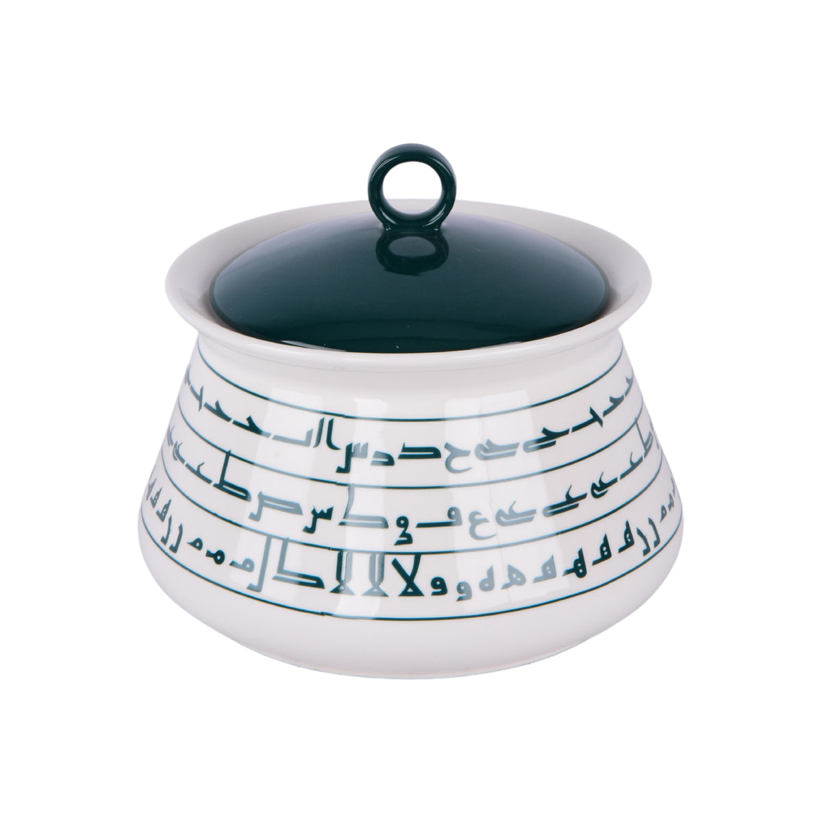 Ceramic pot With Cover - Green Color