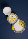 Dinner Set 18 pieces - Yellow , Blue & White Color