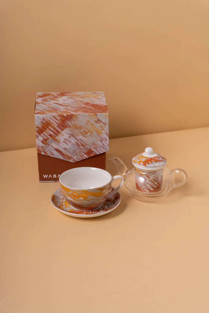 Teapot with cup set 4 pieces - Multi Color