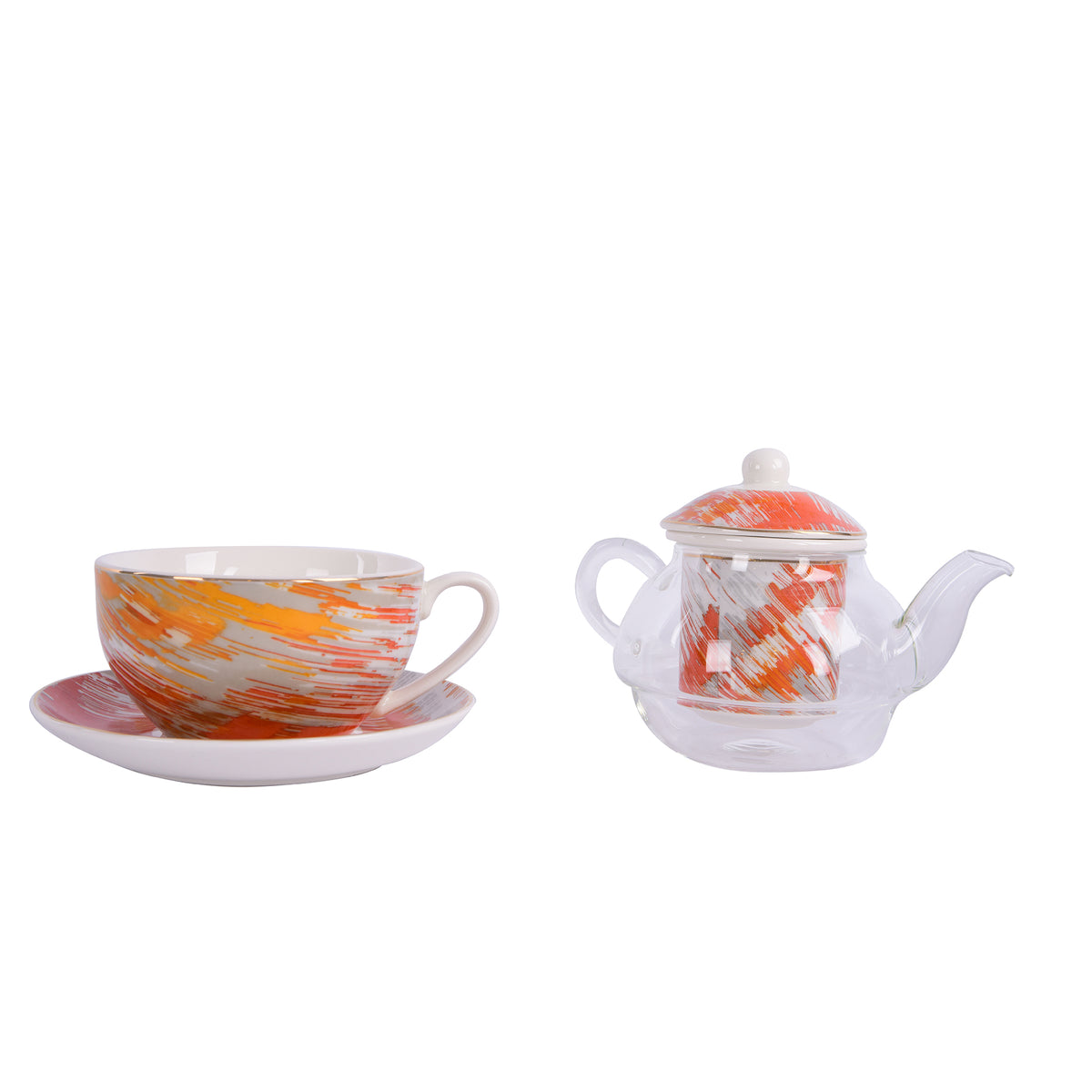 Teapot with cup set 4 pieces - Multi Color