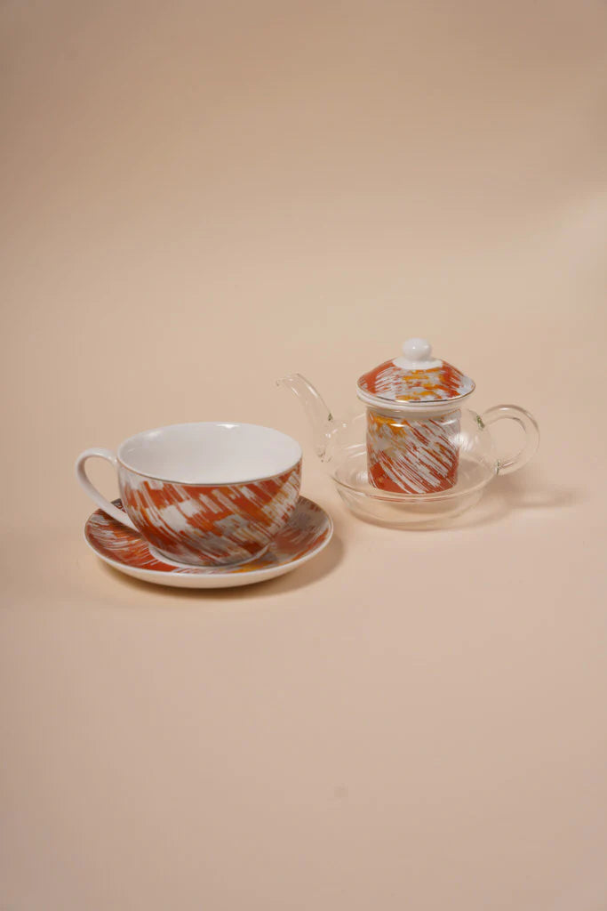 Teapot with cup set 4 pieces - Multi Color