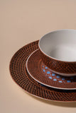 Rattan Dinner Set 18 pieces - Blue Color