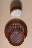 Rattan Dinner Set 18 pieces - Blue Color