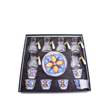 Tea & Coffee Set 18 Pcs - Blue & Yellow Color