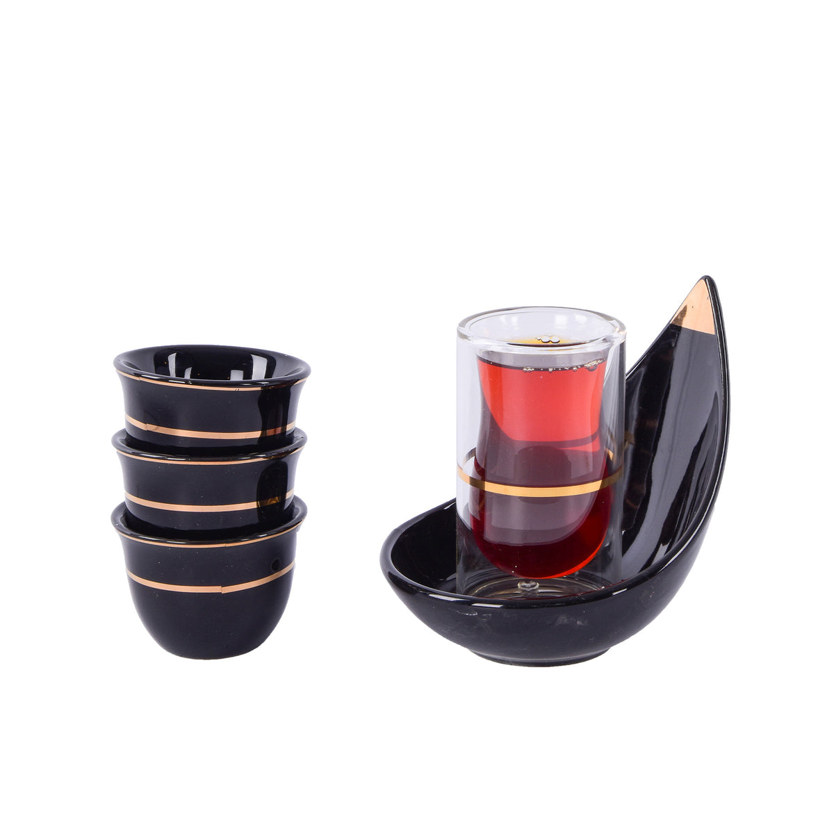 Tea & Coffee Set 18 Pcs - Black Color
