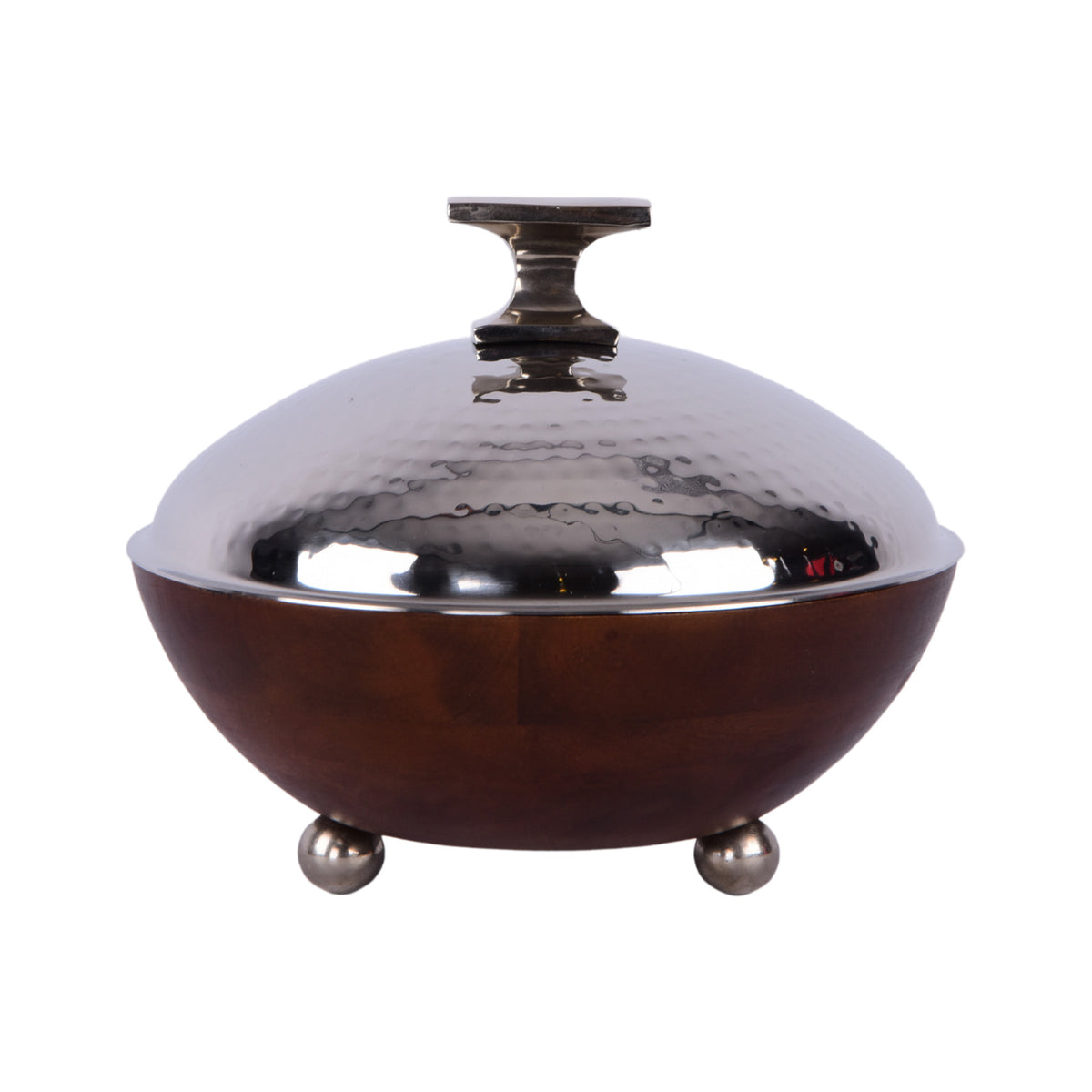 Wooden Bowl & Steel Lid