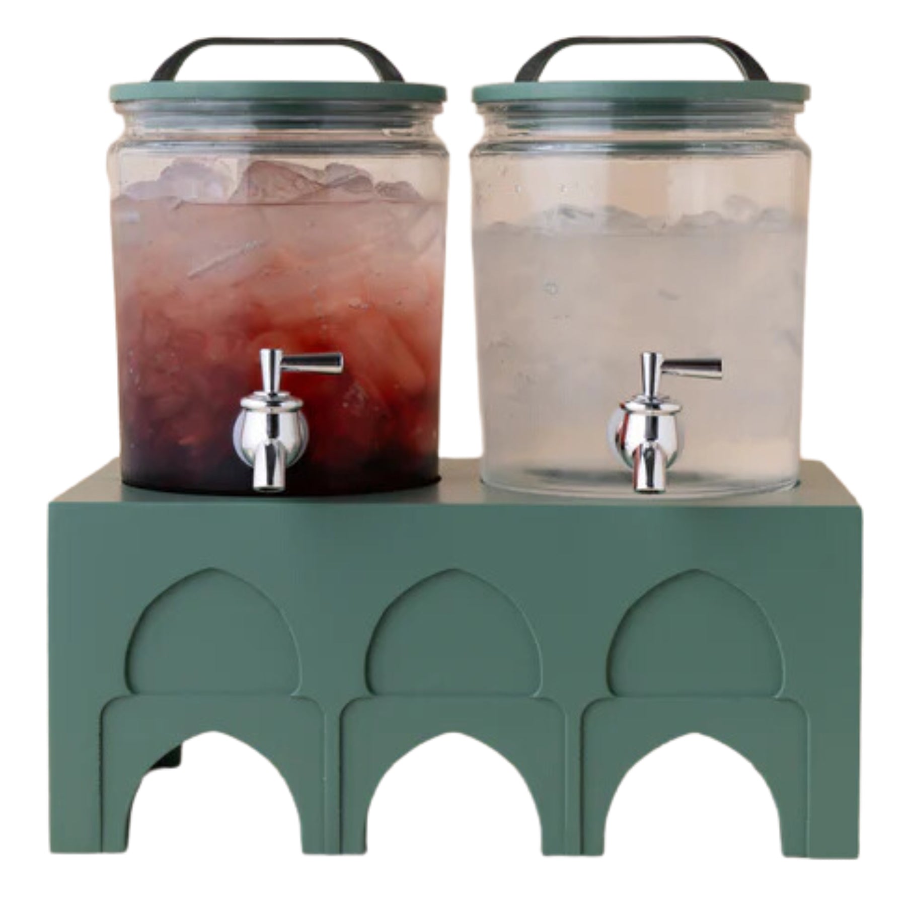 ZW4 Drink Dispenser 4L Set 2 Pcs + Base green