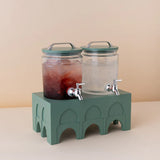 ZW4 Drink Dispenser 4L Set 2 Pcs + Base green